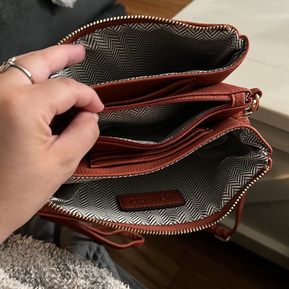 Deep orange satchel/ wristlet - Picture 2 of 3